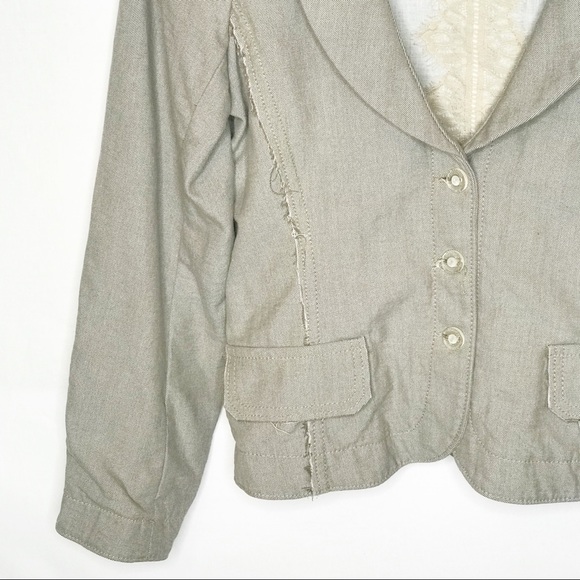 Poleci Distressed button front jacket blazer 8 - Picture 4 of 7